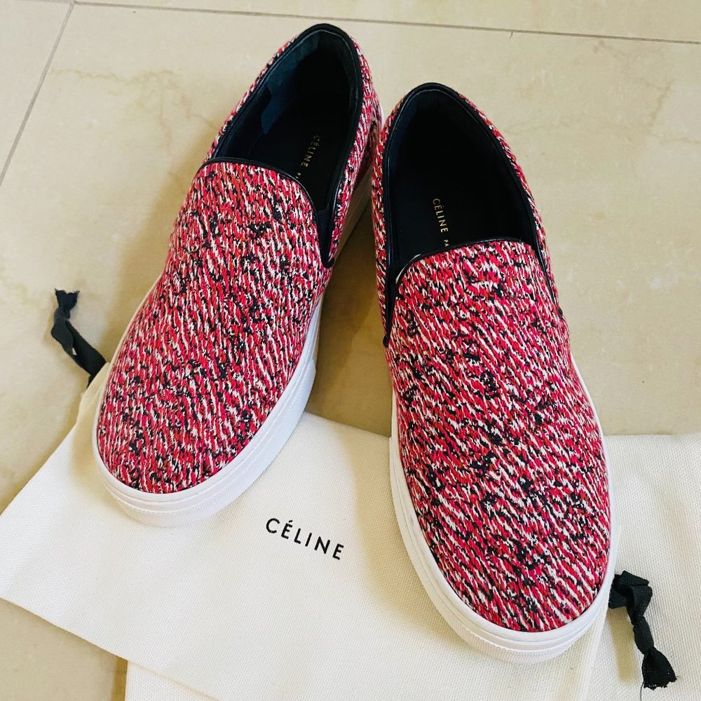Céline by Phoebe Philo Tweed Slip On Sneakers Size 37